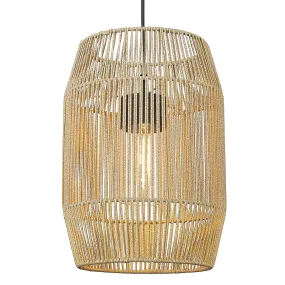 1-Light Outdoor Pendant in Natural Black (UV)