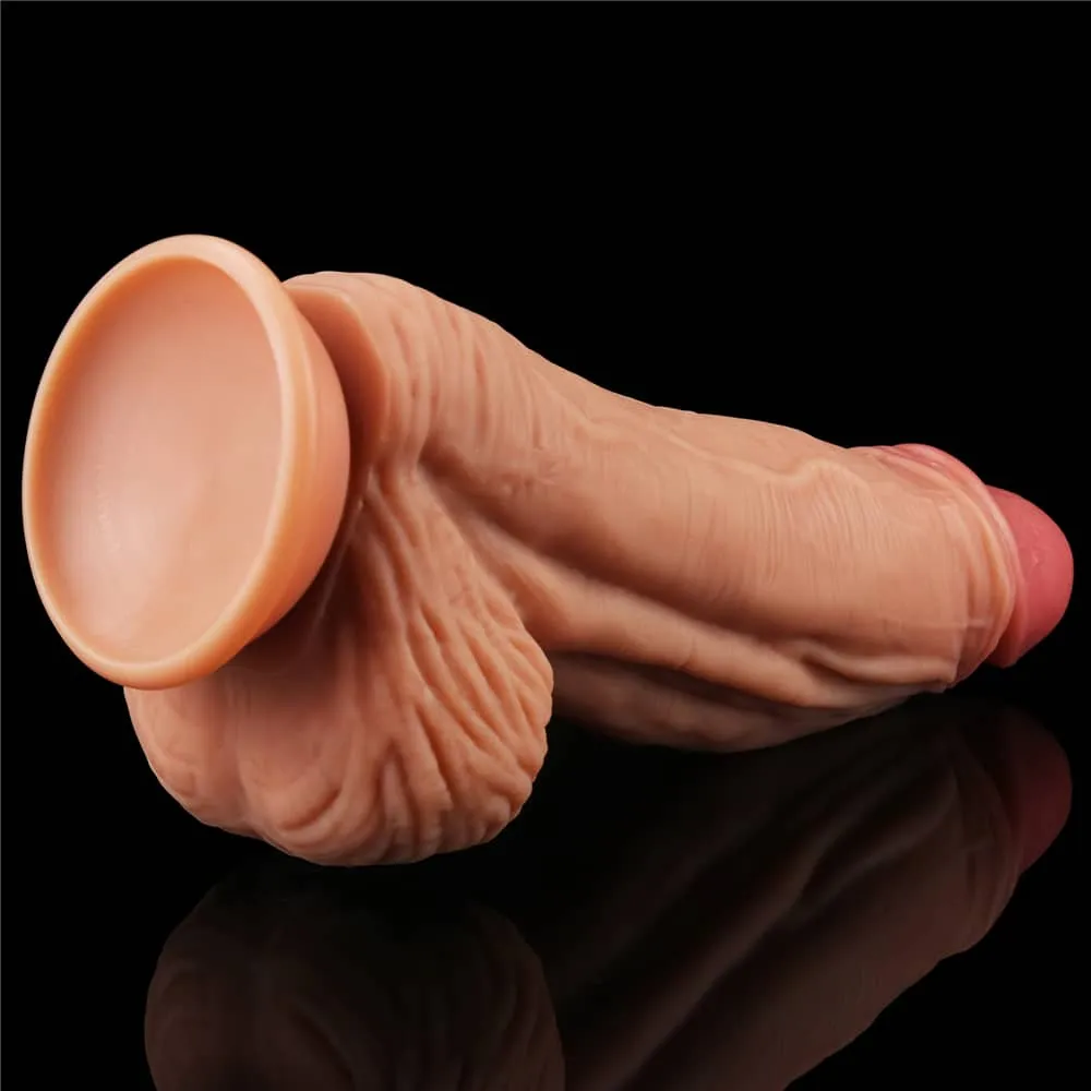 10'' Dual Density Dildo Platinum Silicone Cock - Flesh