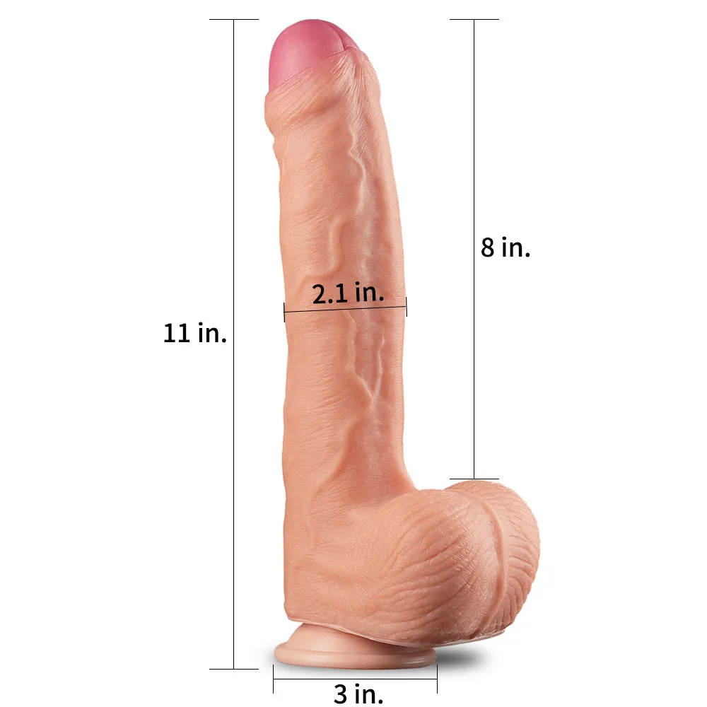 11 INCH DUAL LAYER Strap on Dildo