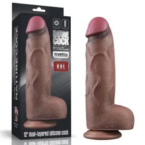 12'' Dual Density Dildo Silicone Cock XXL