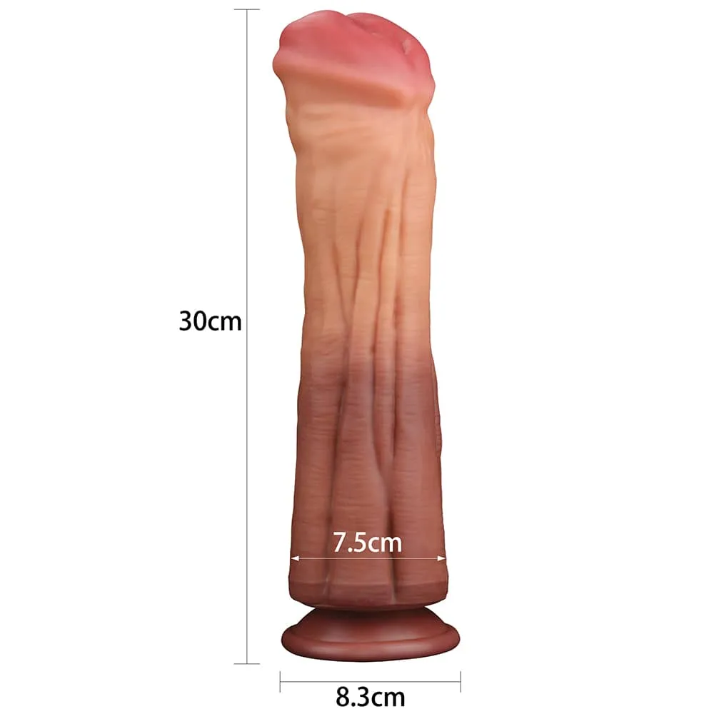 12" Dual Density Platinum Silicone Horse Dildo