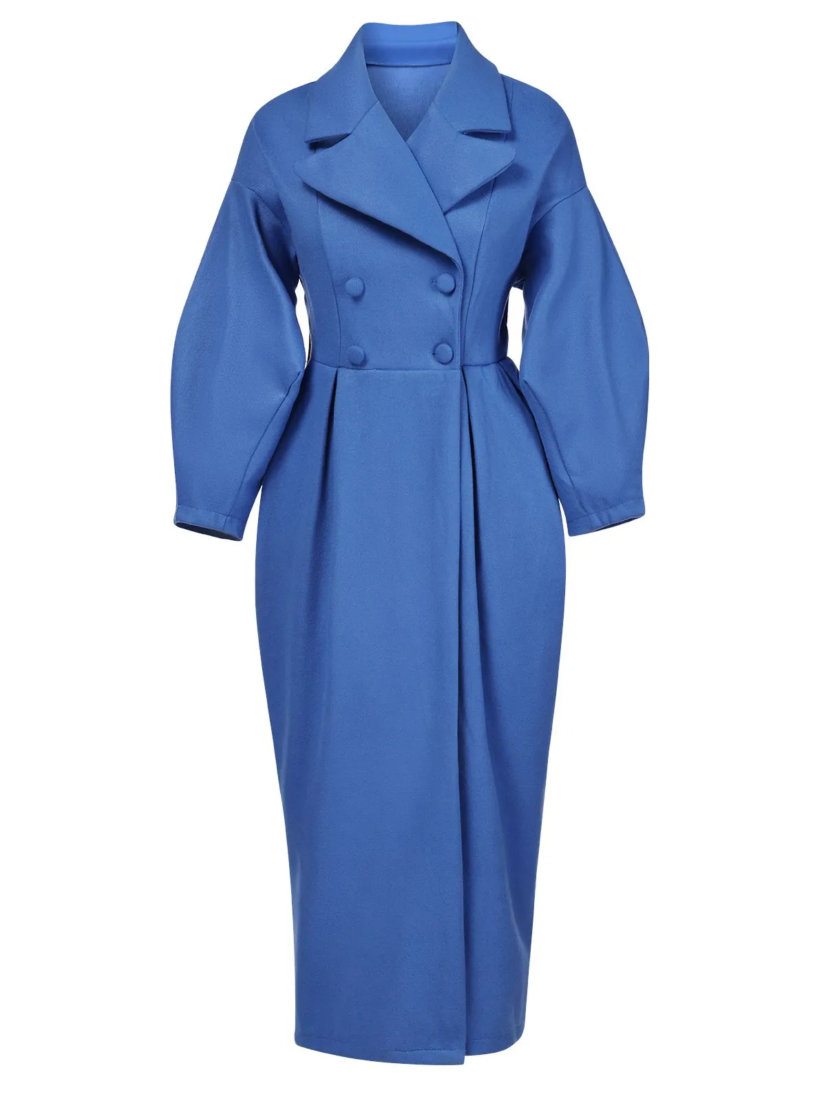 1960s Solid Lantern Sleeves Wide Lapel Coat