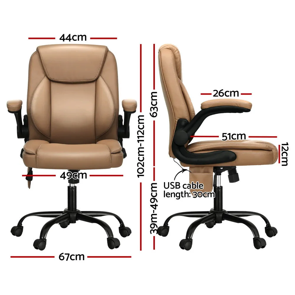 2-Point Massage Office Chair PU Leather, Adjustable - Artiss