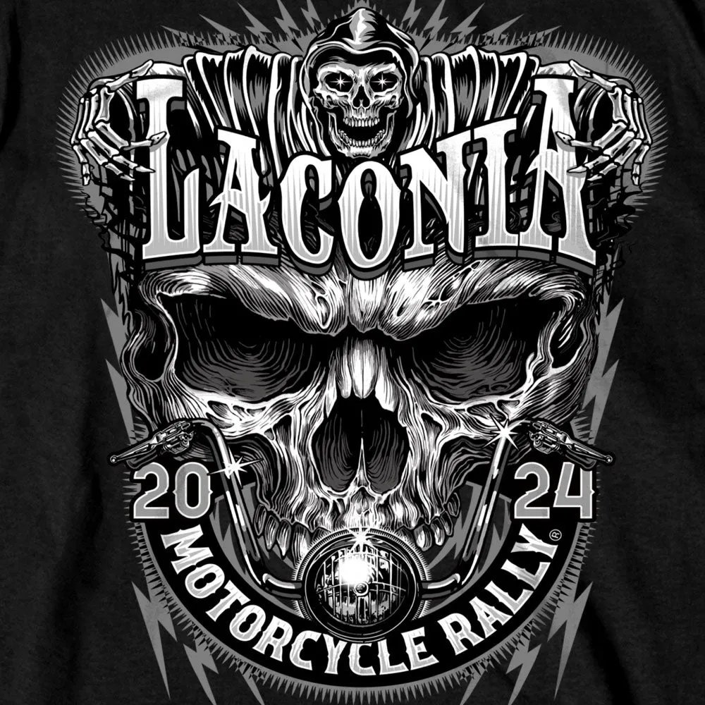 2024 Laconia Bike Week Reap and Shred Black T-shirt ELM1062