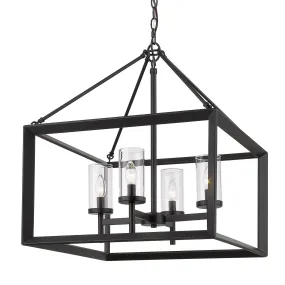 4-Light Chandelier in Matte Black