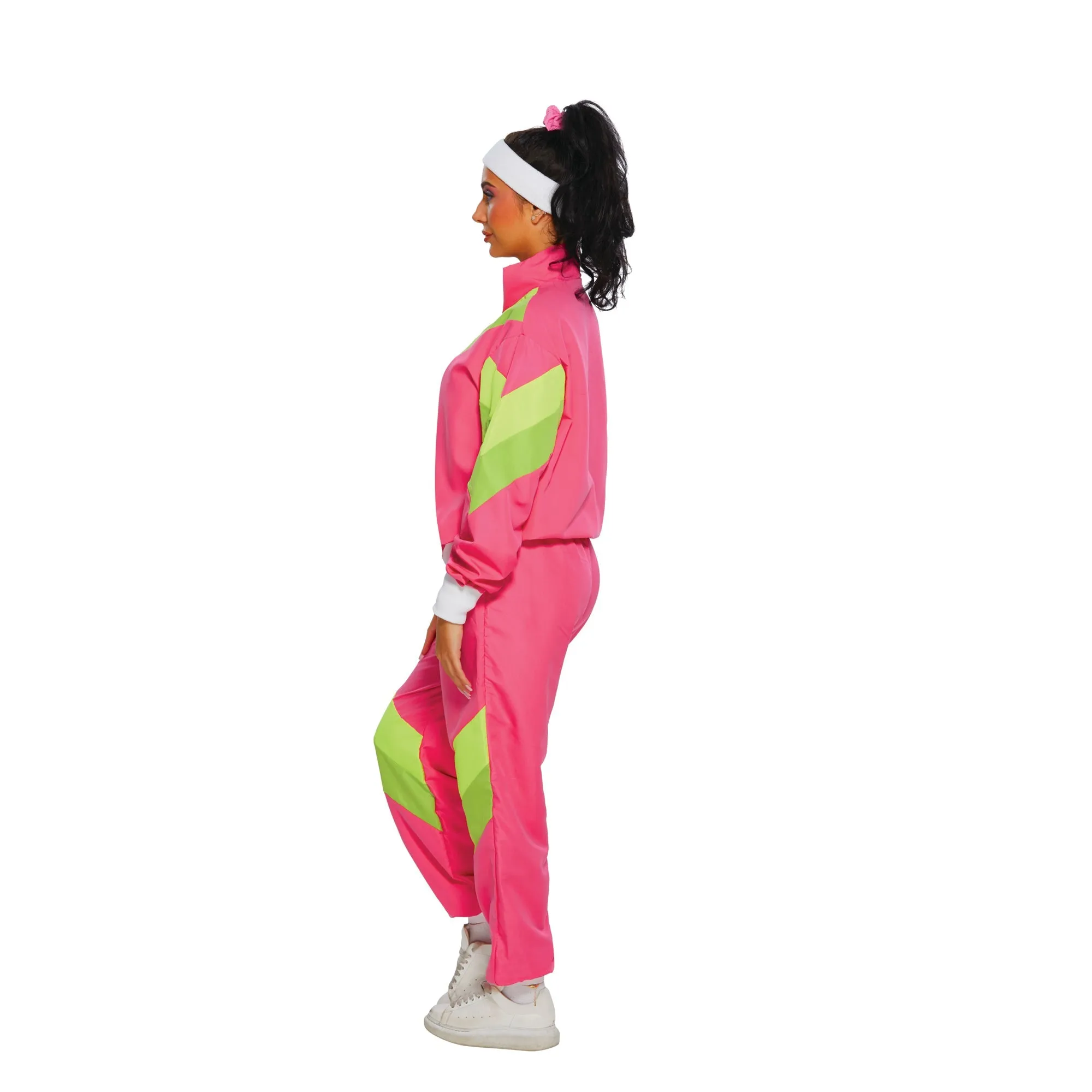 80s Costume for Adults, Hot Pink Vest and Pants