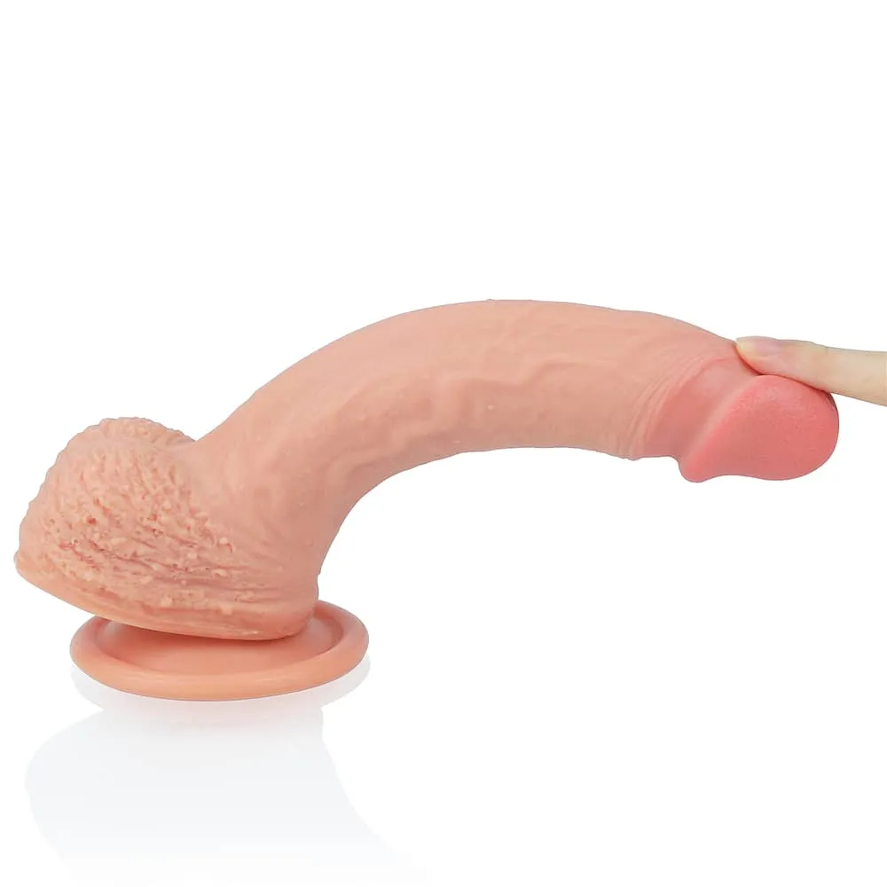 8.5'' Dual Density Platinum Silicone Cock Flesh Dildo