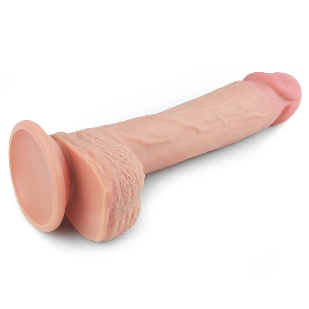 8.5'' Dual Density Platinum Silicone Cock Flesh Dildo