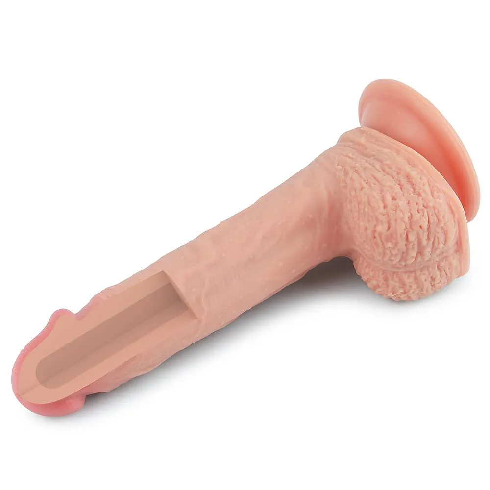 8.5'' Dual Density Platinum Silicone Cock Flesh Dildo