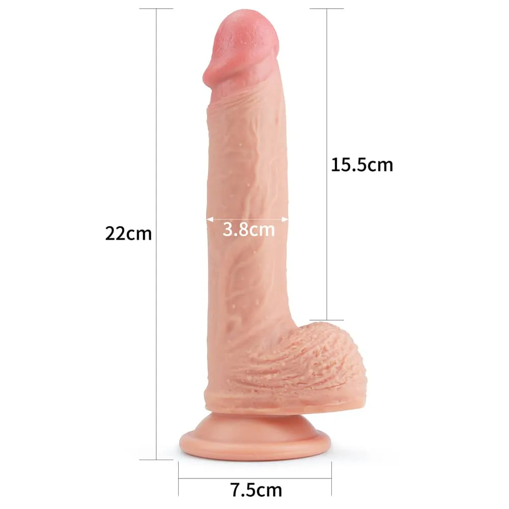 8.5'' Dual Density Platinum Silicone Cock Flesh Dildo