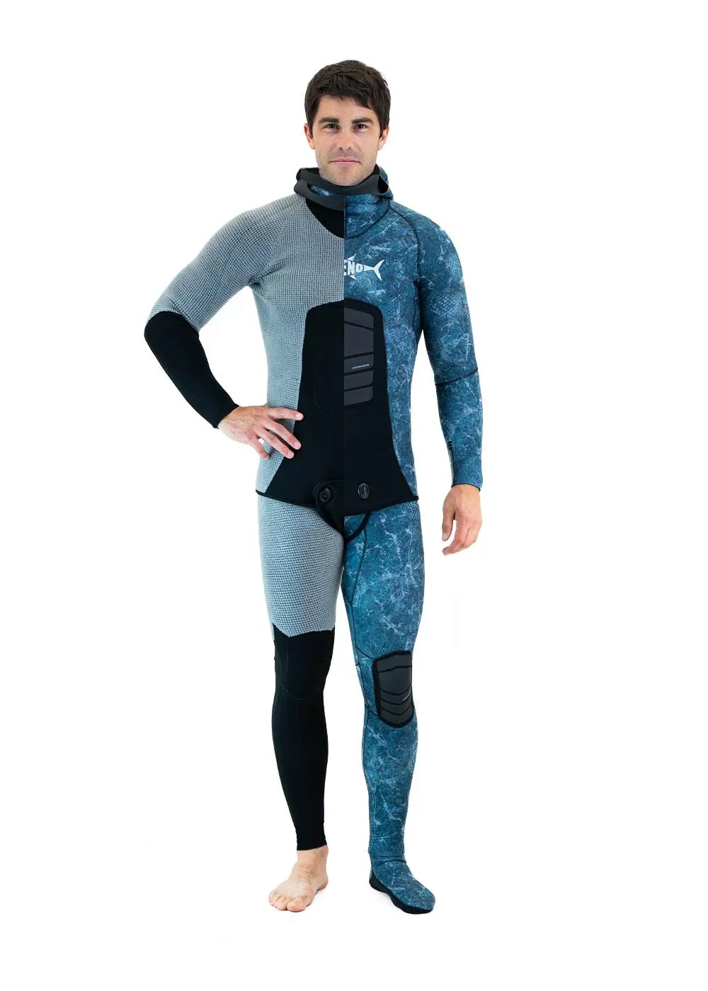 Adreno Mens Ascension 3.5mm Two Piece Wetsuit, Diving Gloves, Diving Socks - Combo