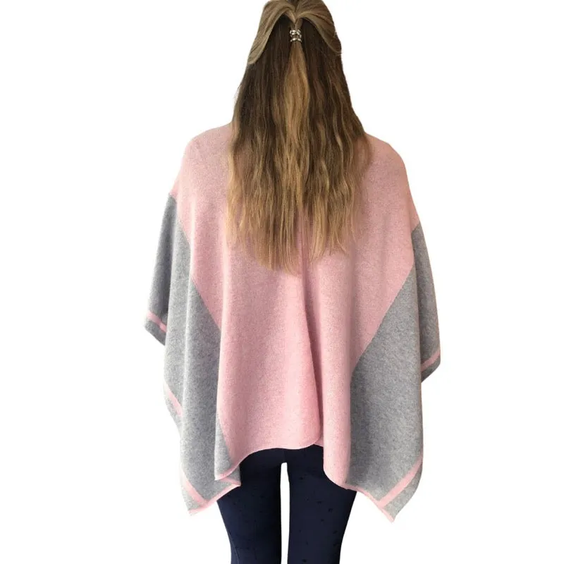 Alashan Cashmere Topper - Pink/Grey