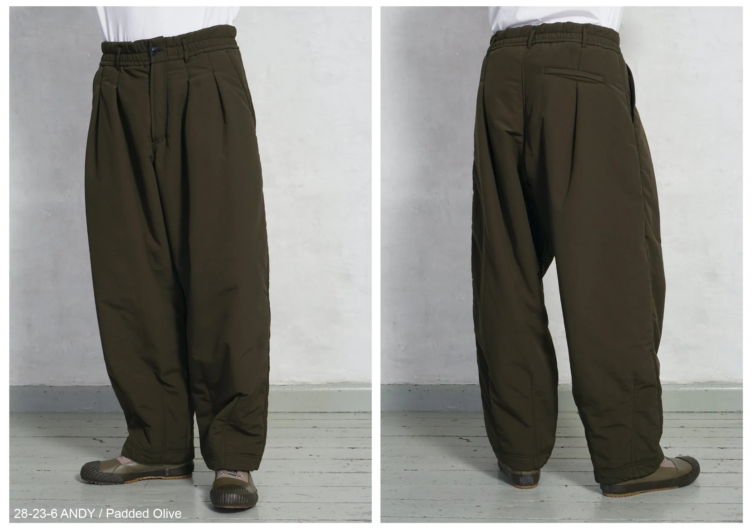 ANDY 28-23-6 | Wide Cut Padded Trousers | Padded Olive