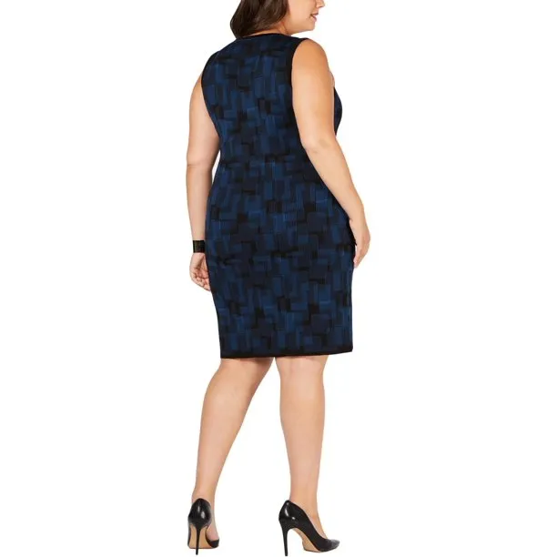 Anne Klein Plus Size Printed Sweater Dress