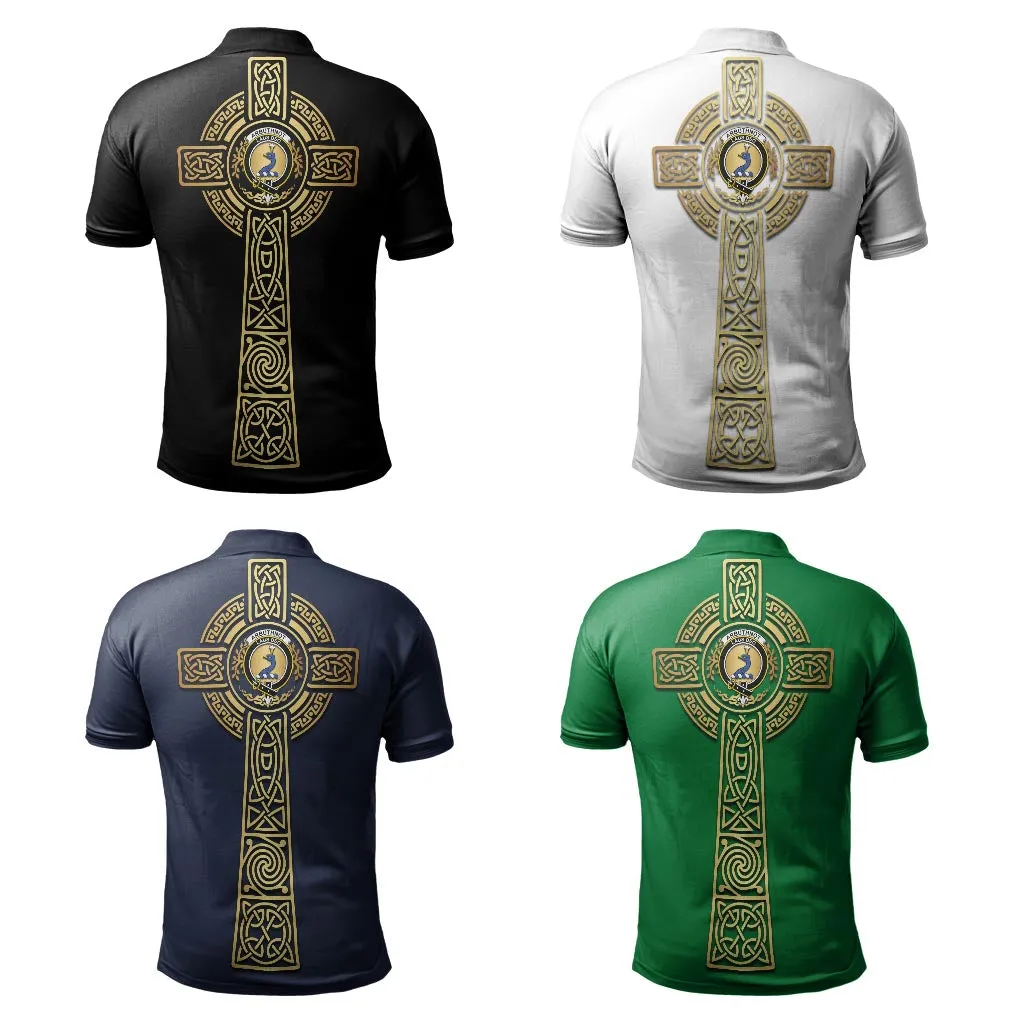 Arbuthnot Clan Polo Shirt with Golden Celtic Tree Of Life