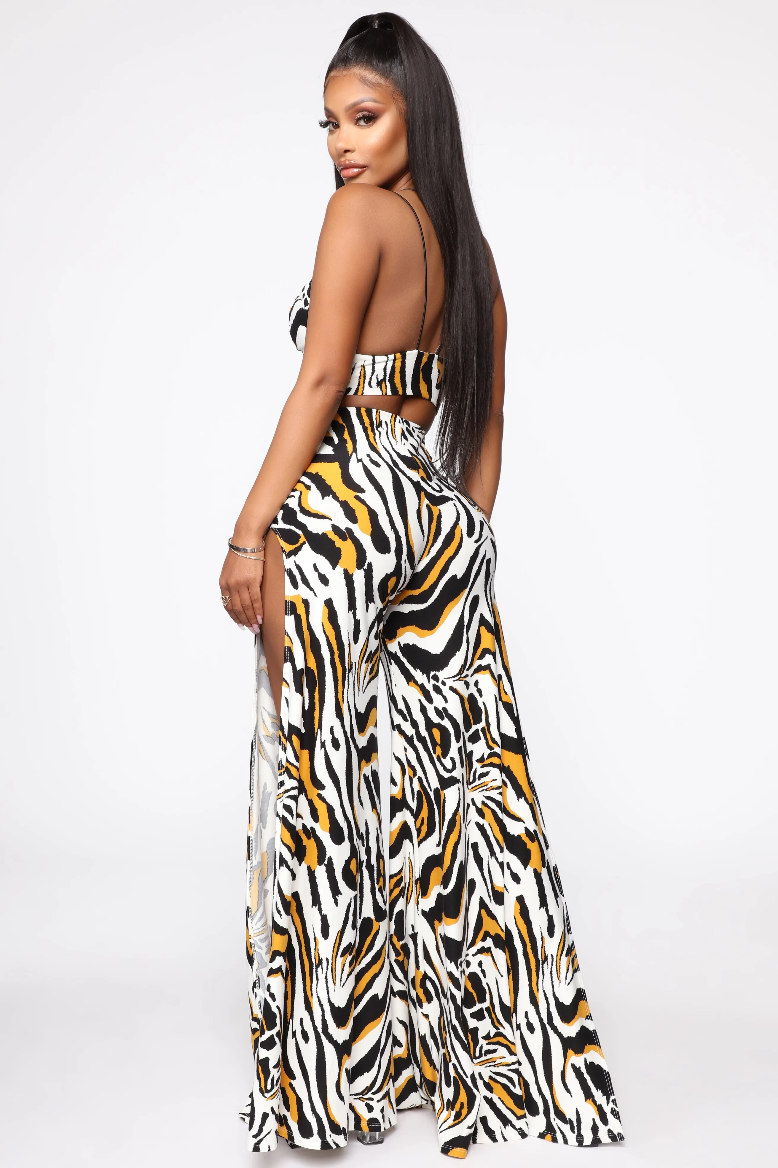 Arlie Zebra Pant Set - Mustard/combo