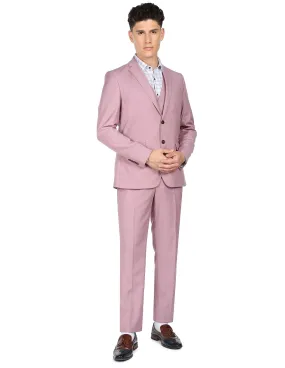 Arrow Men Pink Tailored Regular Fit Three Piece Suit