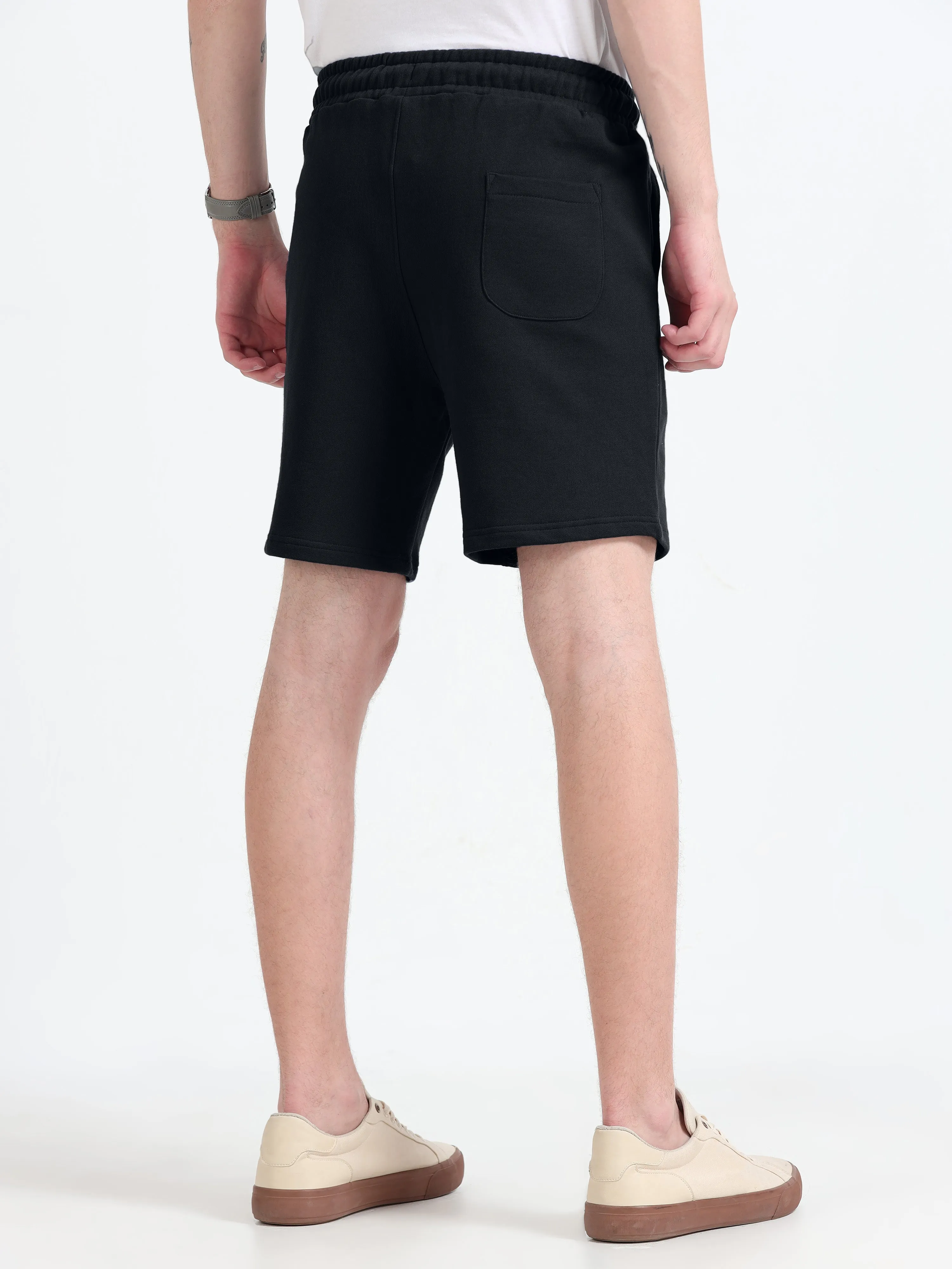 Asheran - Plain Cotton Shorts - Black