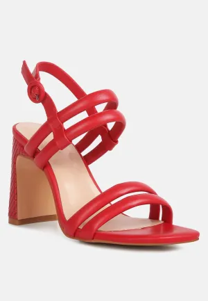 Avianna Red Slim Block Heel Sandal