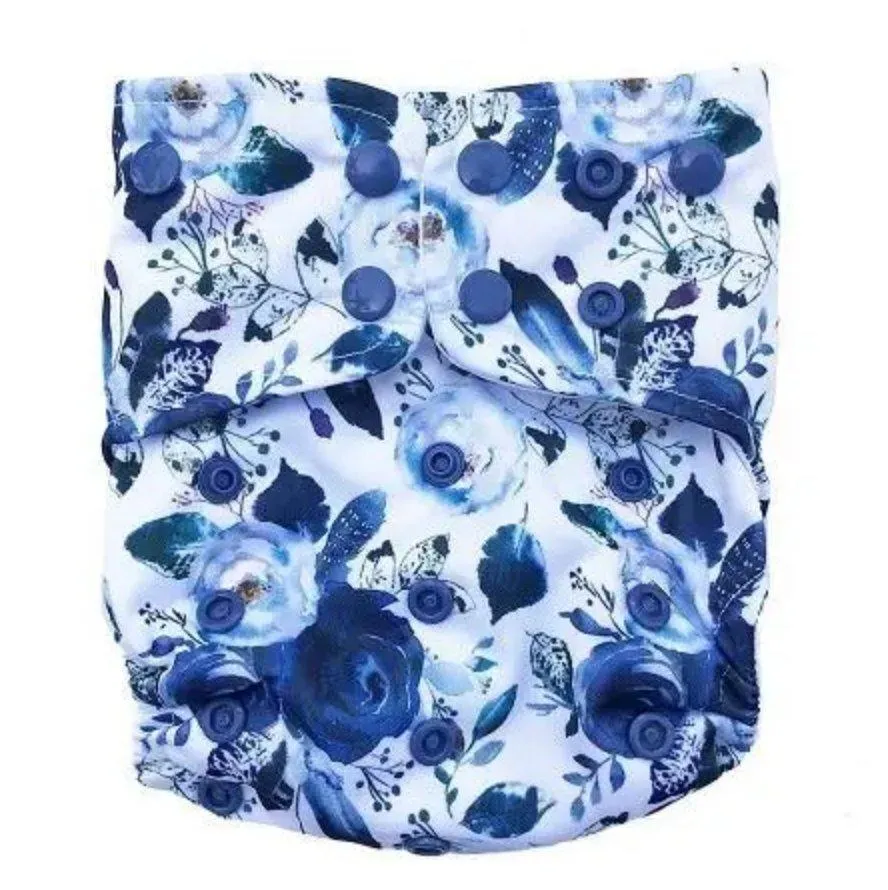 Award-winning · All-in-one Cloth Diaper · Adjustable · Reusable · Blue Color