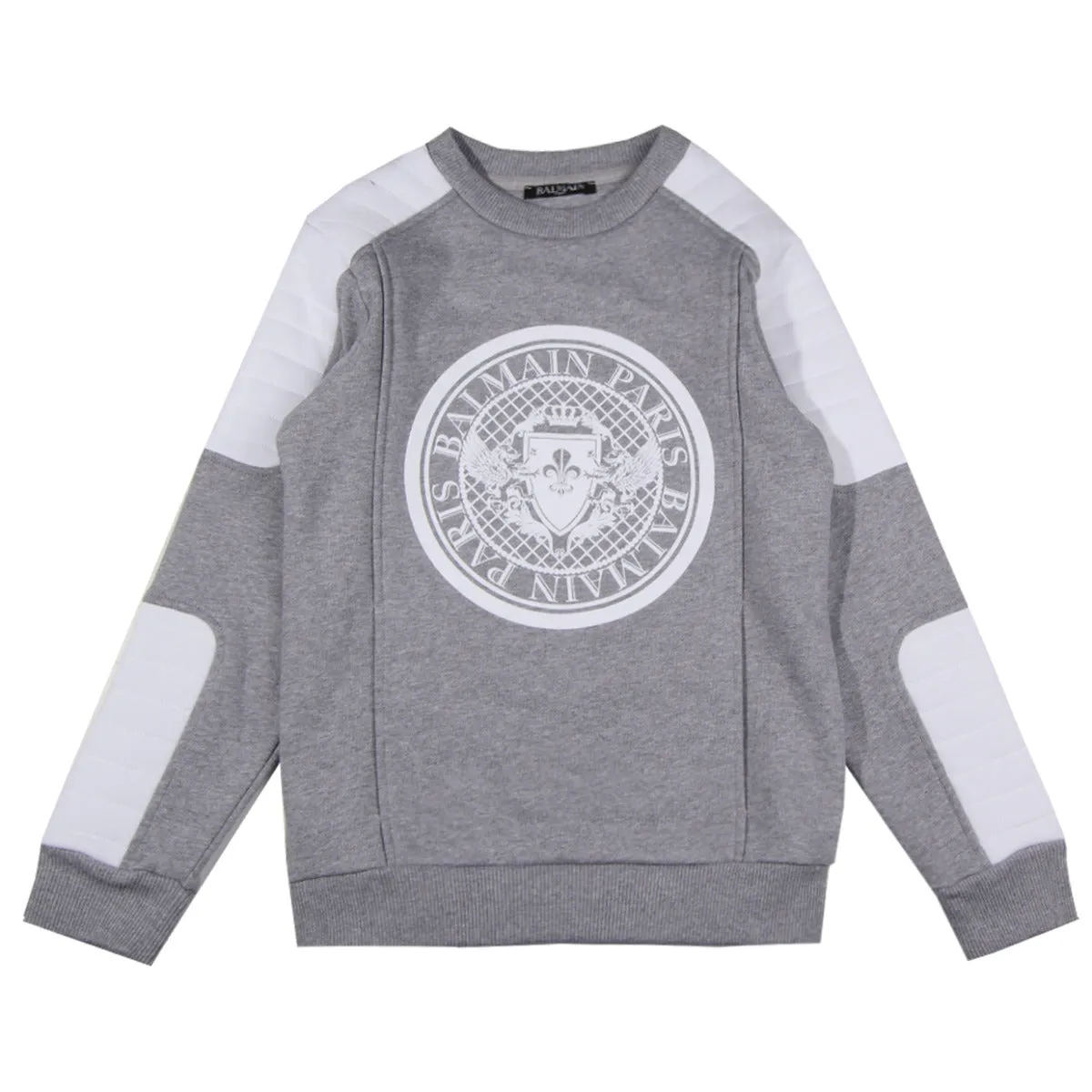 Balmain Kids Grey Chest Logo Sweatshirt