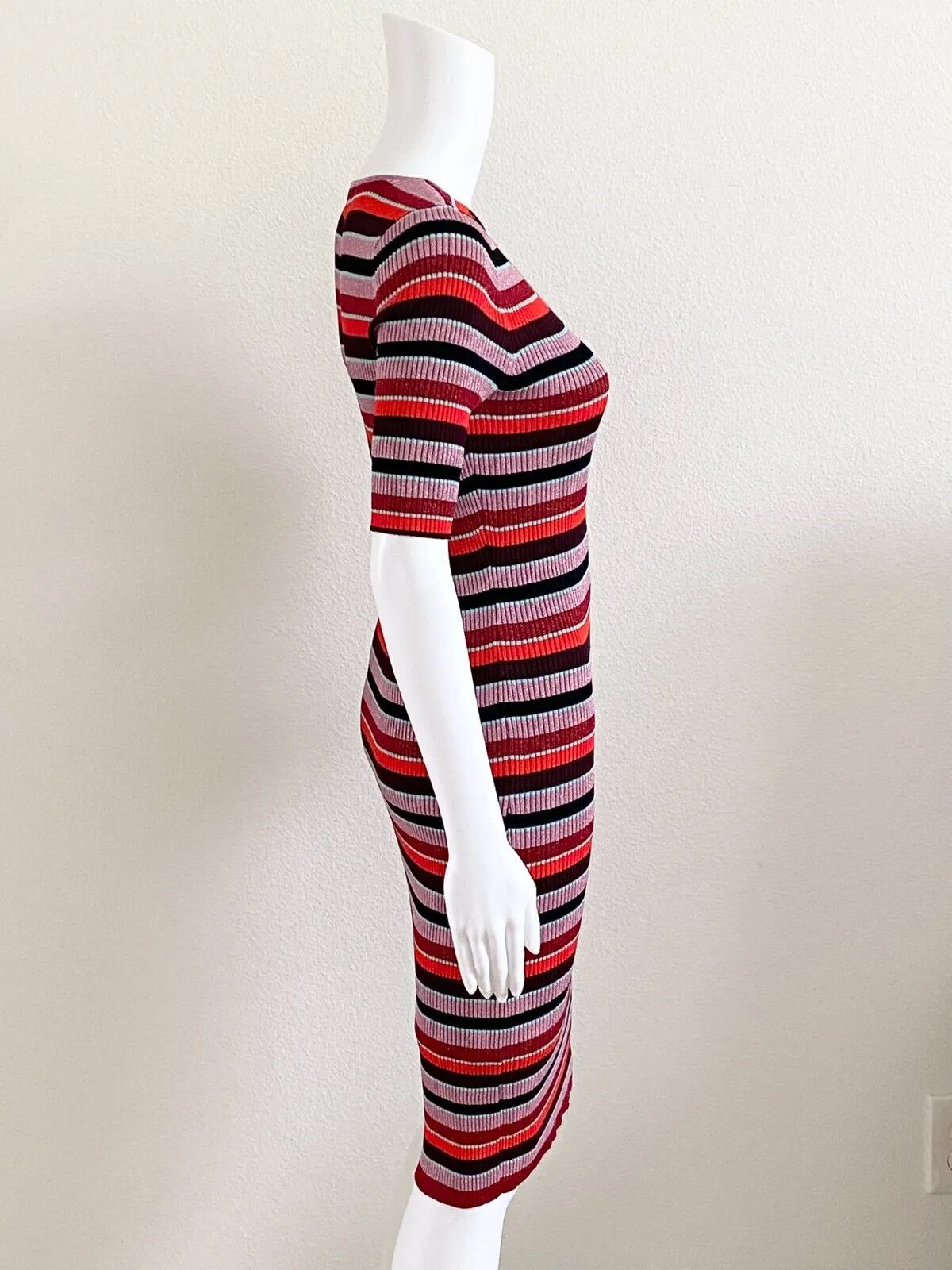 Bar III Metallic Striped Sweater Dress, Size Small