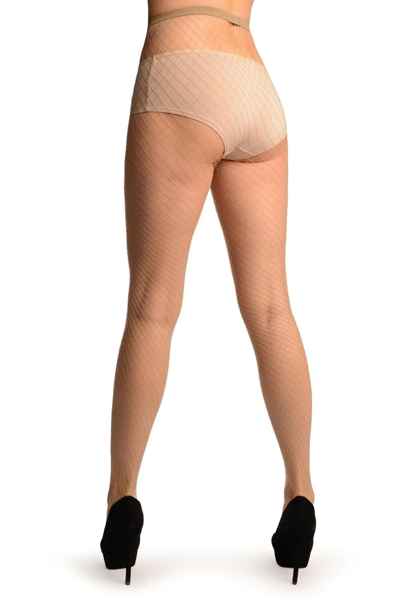 Beige Luxurious Large Mesh Fishnet Tights