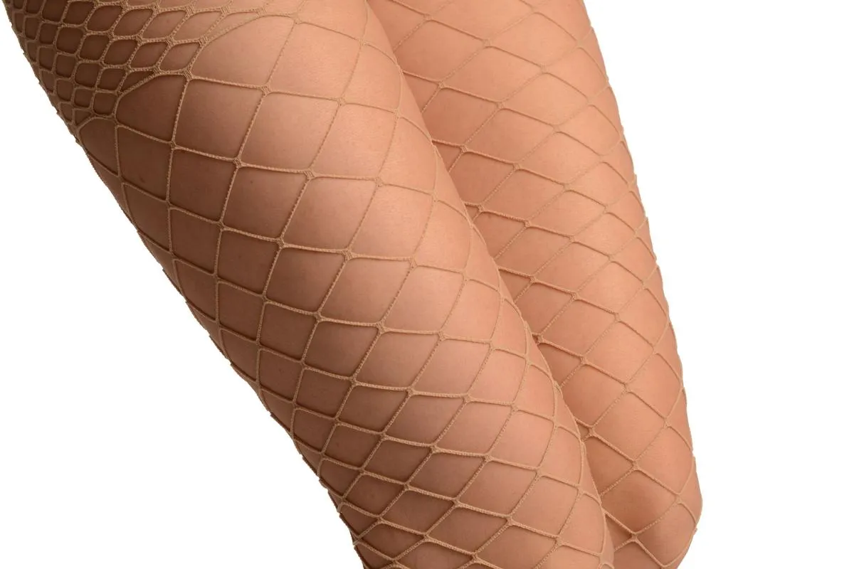 Beige Luxurious Maxi Mesh Fishnet Tights