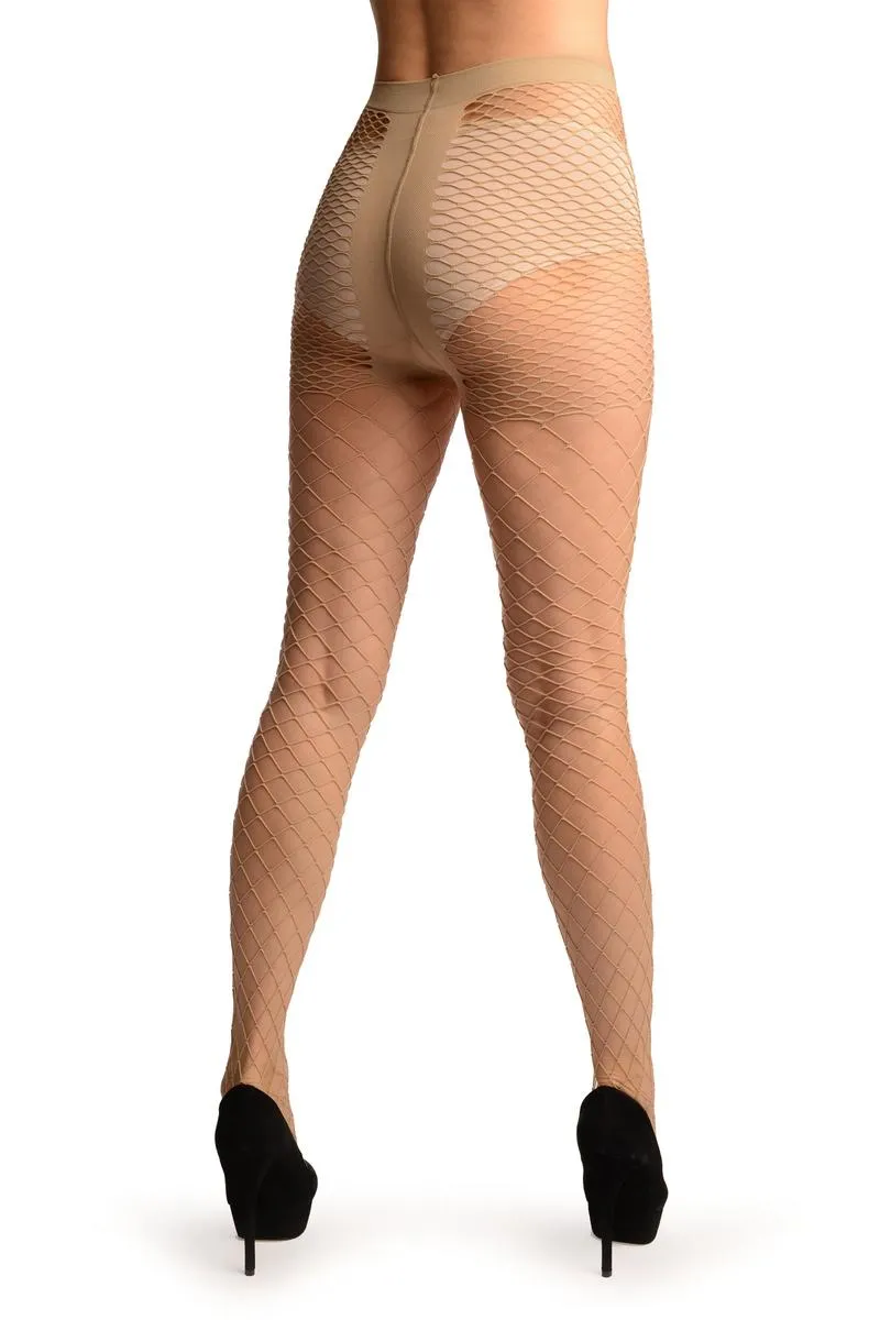 Beige Luxurious Maxi Mesh Fishnet Tights