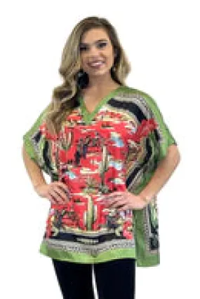 Beth satin Poncho Blouse