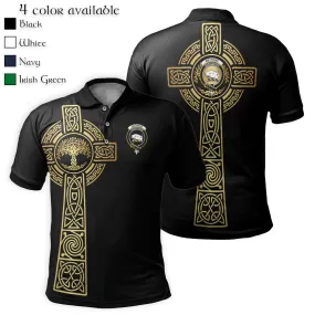 Bethune Clan Polo Shirt with Golden Celtic Tree Of Life