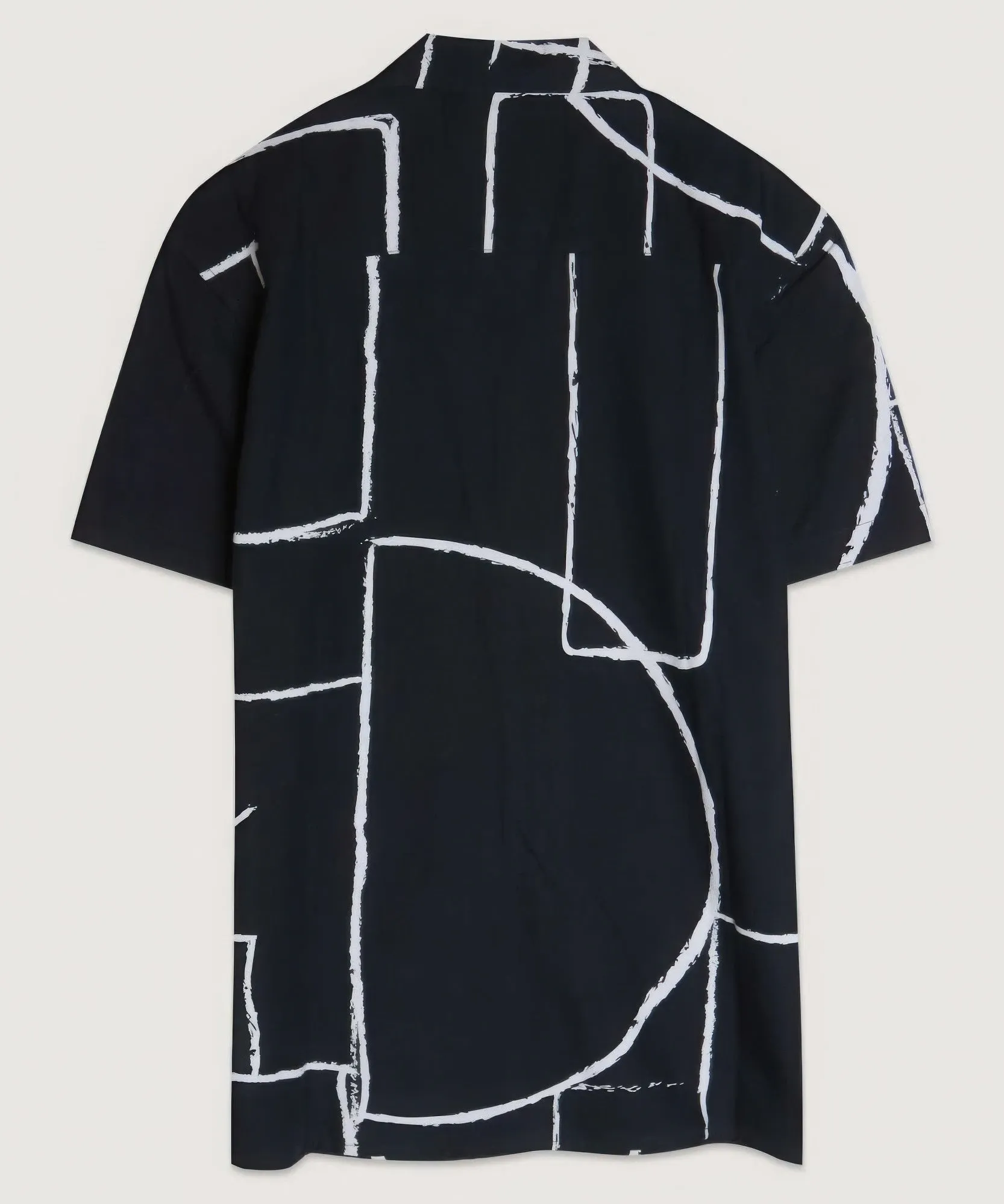 Black and White Lines Camp Shirt