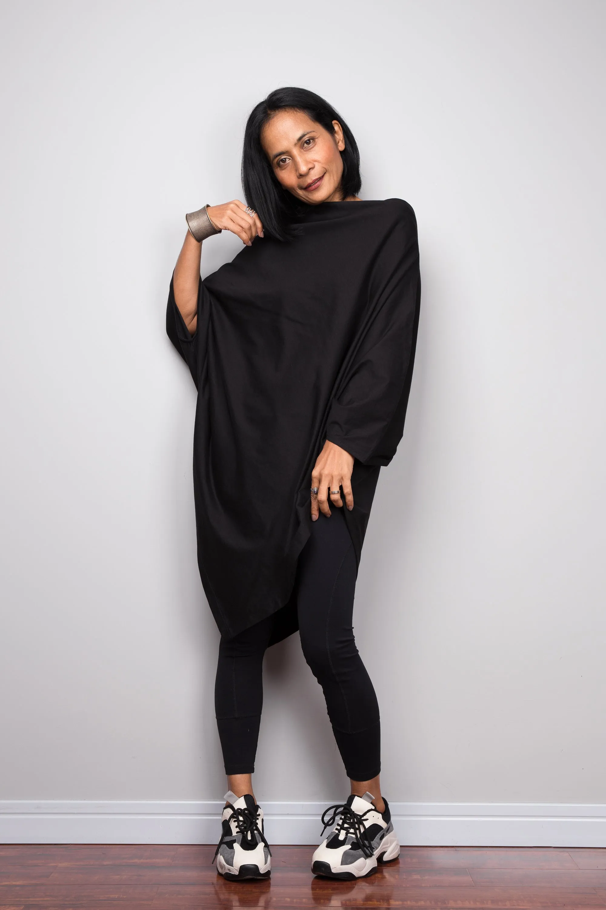 Black Pullover Poncho