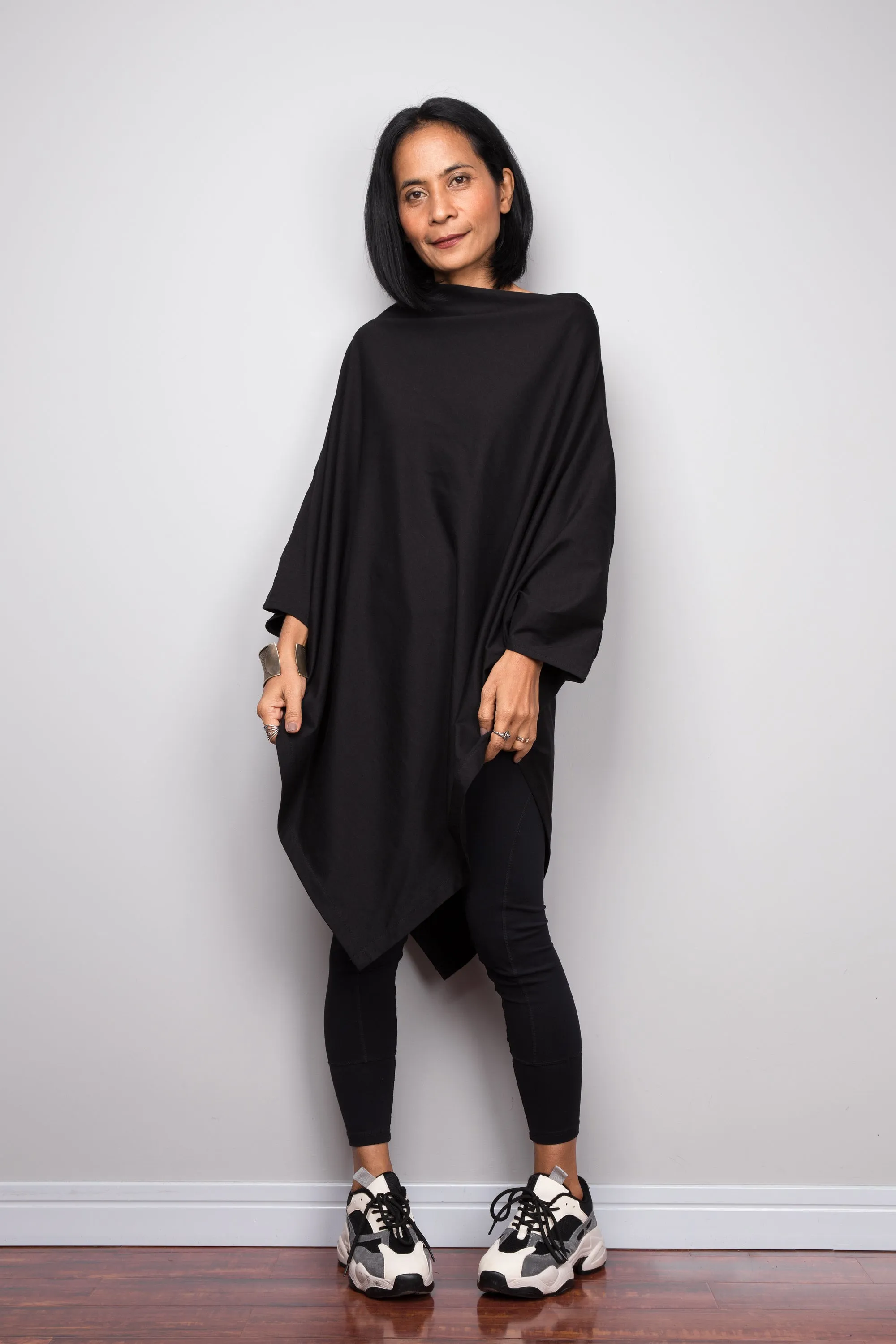 Black Pullover Poncho