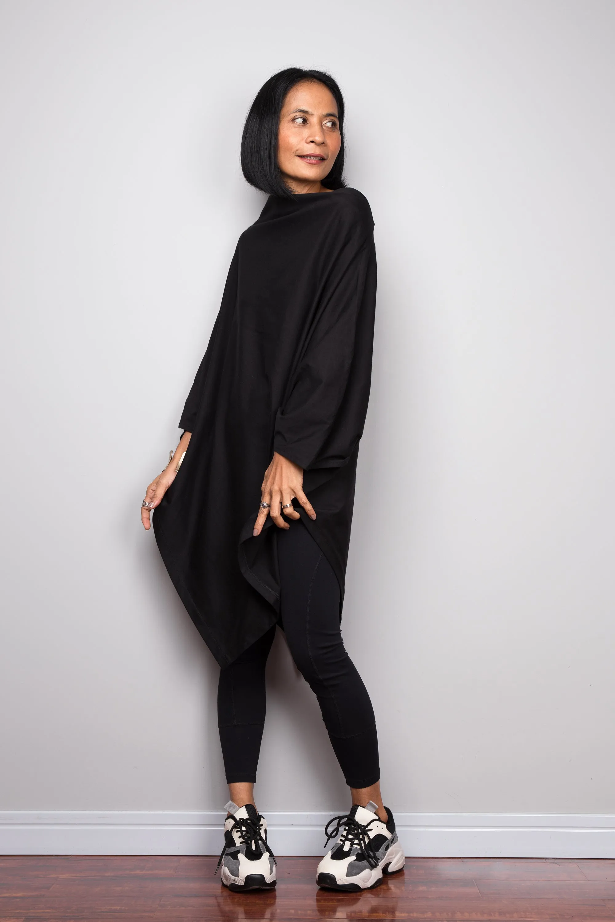 Black Pullover Poncho