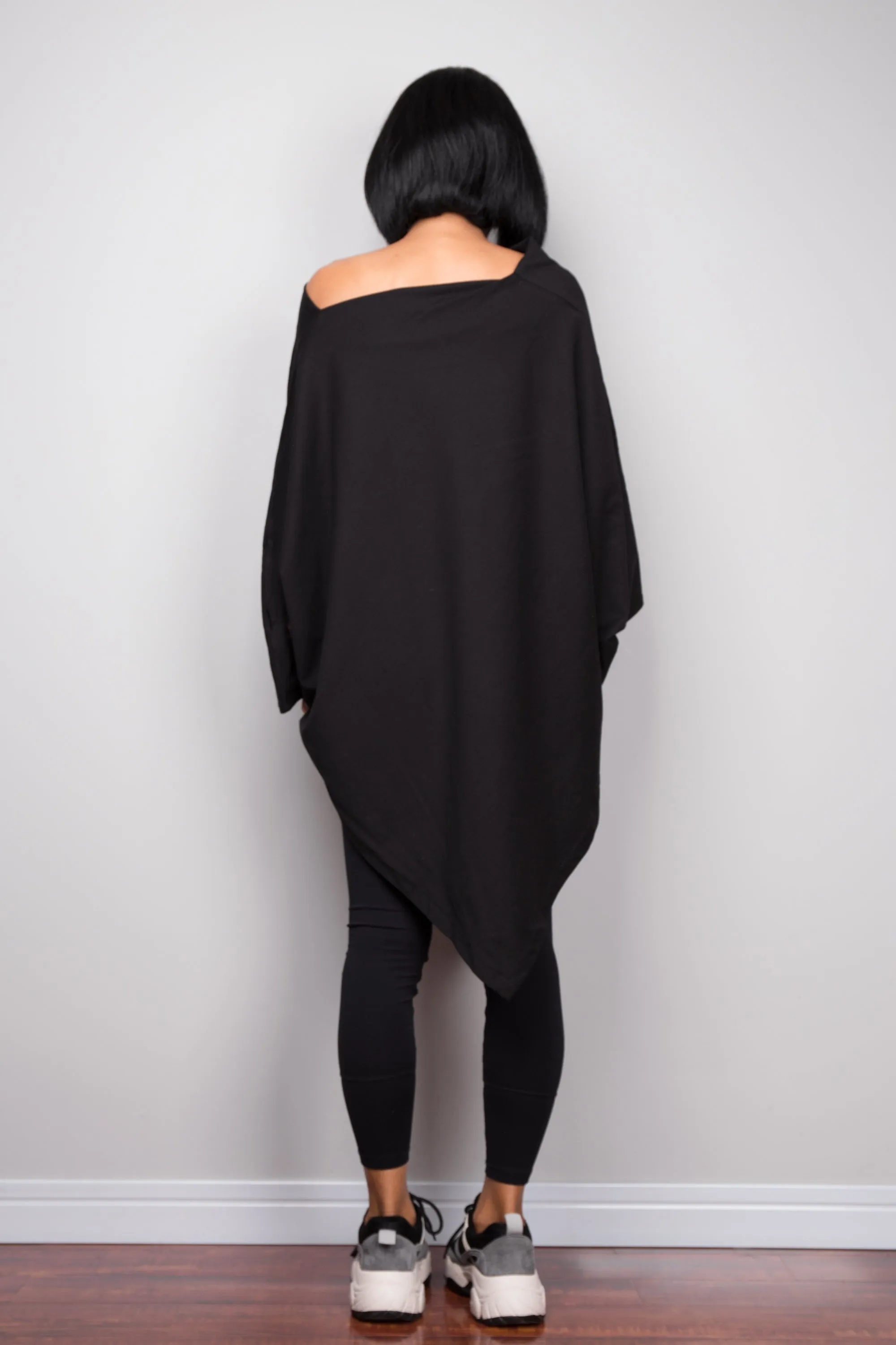 Black Pullover Poncho