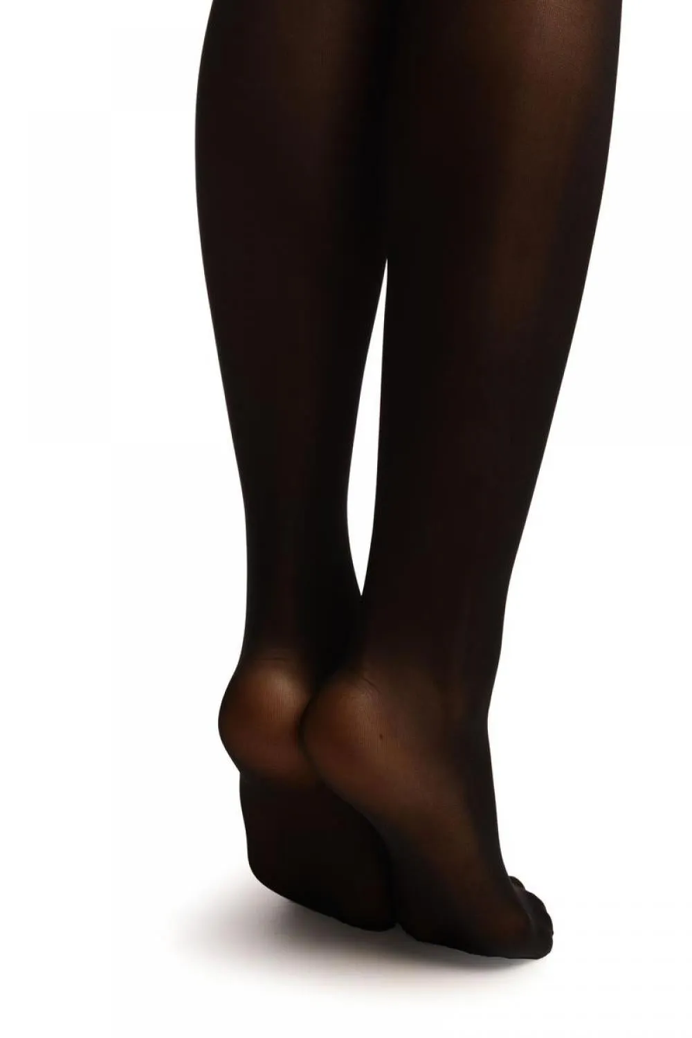 Black With Wide Silicon Floral Lace Panty Top Tights