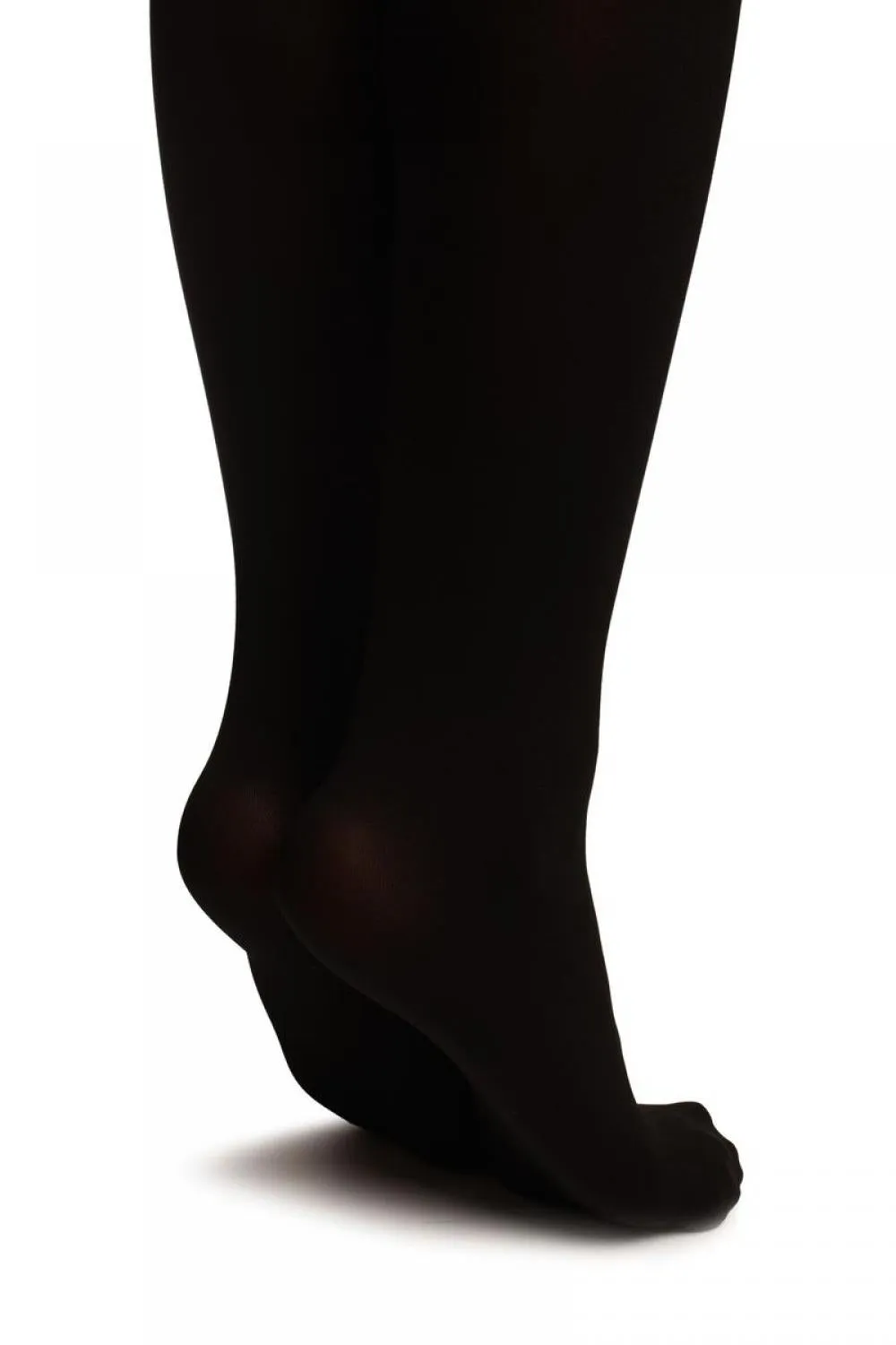 Black With Woven Grey Overlapping Stripes Top Faux Stockings Tights