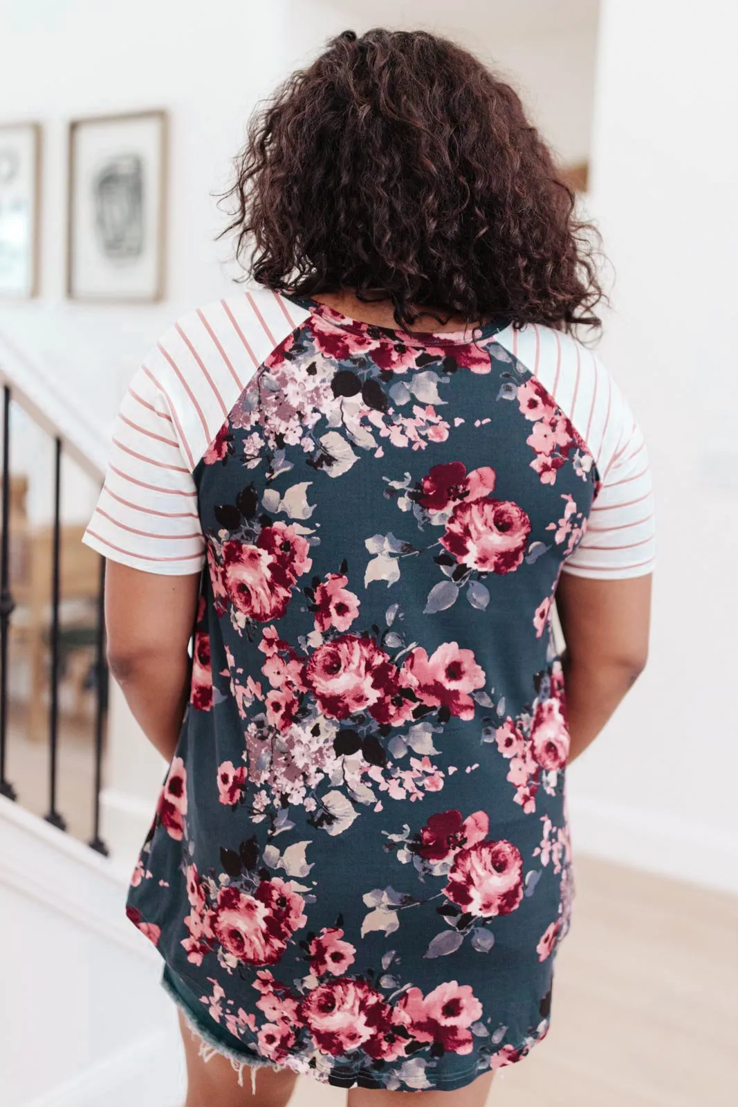 Blooming Raglan Top in Teal