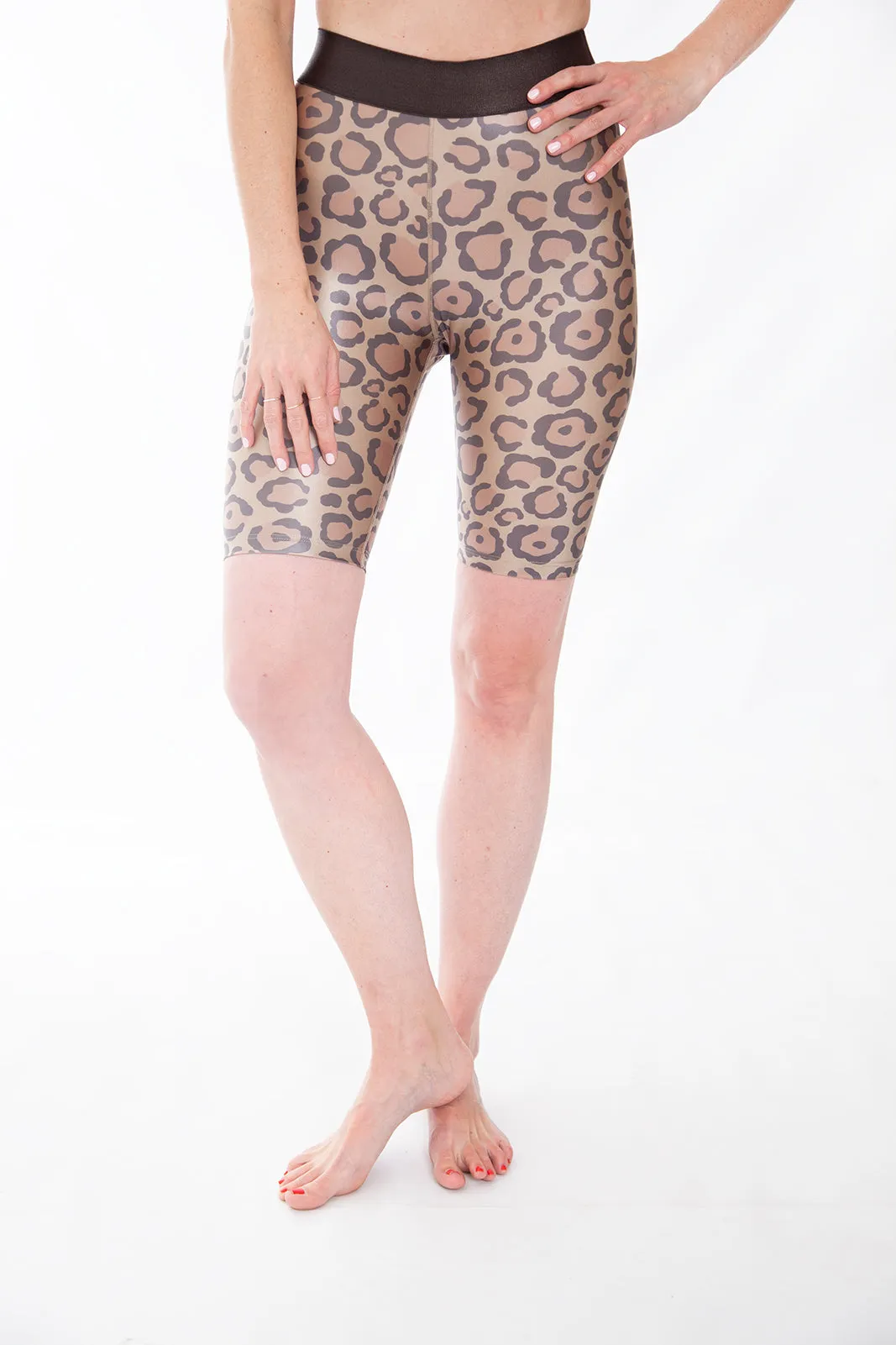 Bold High Rise Bike Short, Leopard/Chocolate