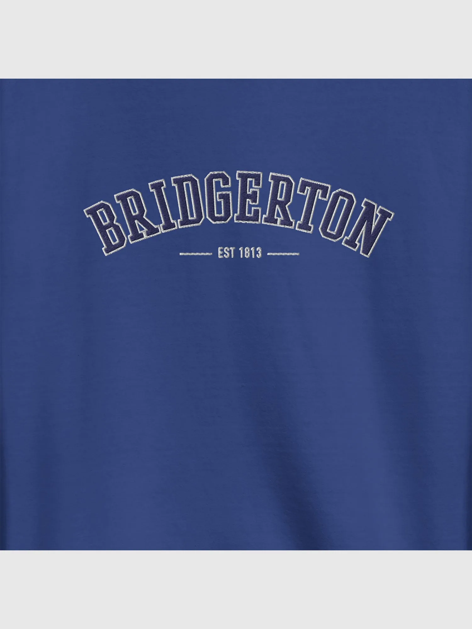 Bridgerton Varsity Embroidered Crewneck Sweatshirt [Team Royal]