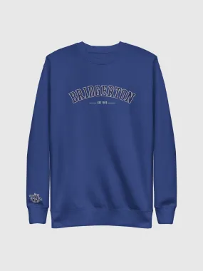 Bridgerton Varsity Embroidered Crewneck Sweatshirt [Team Royal]