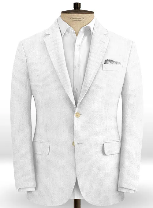 Caccioppoli Seersucker White Jacket