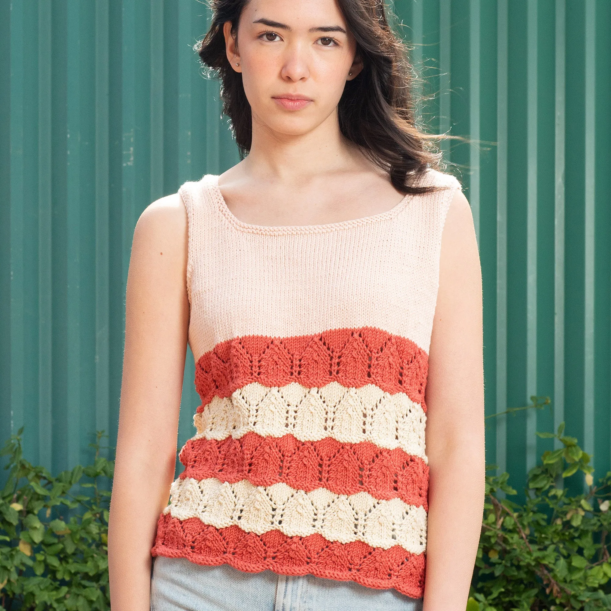 Caron Color Block Knit Tank