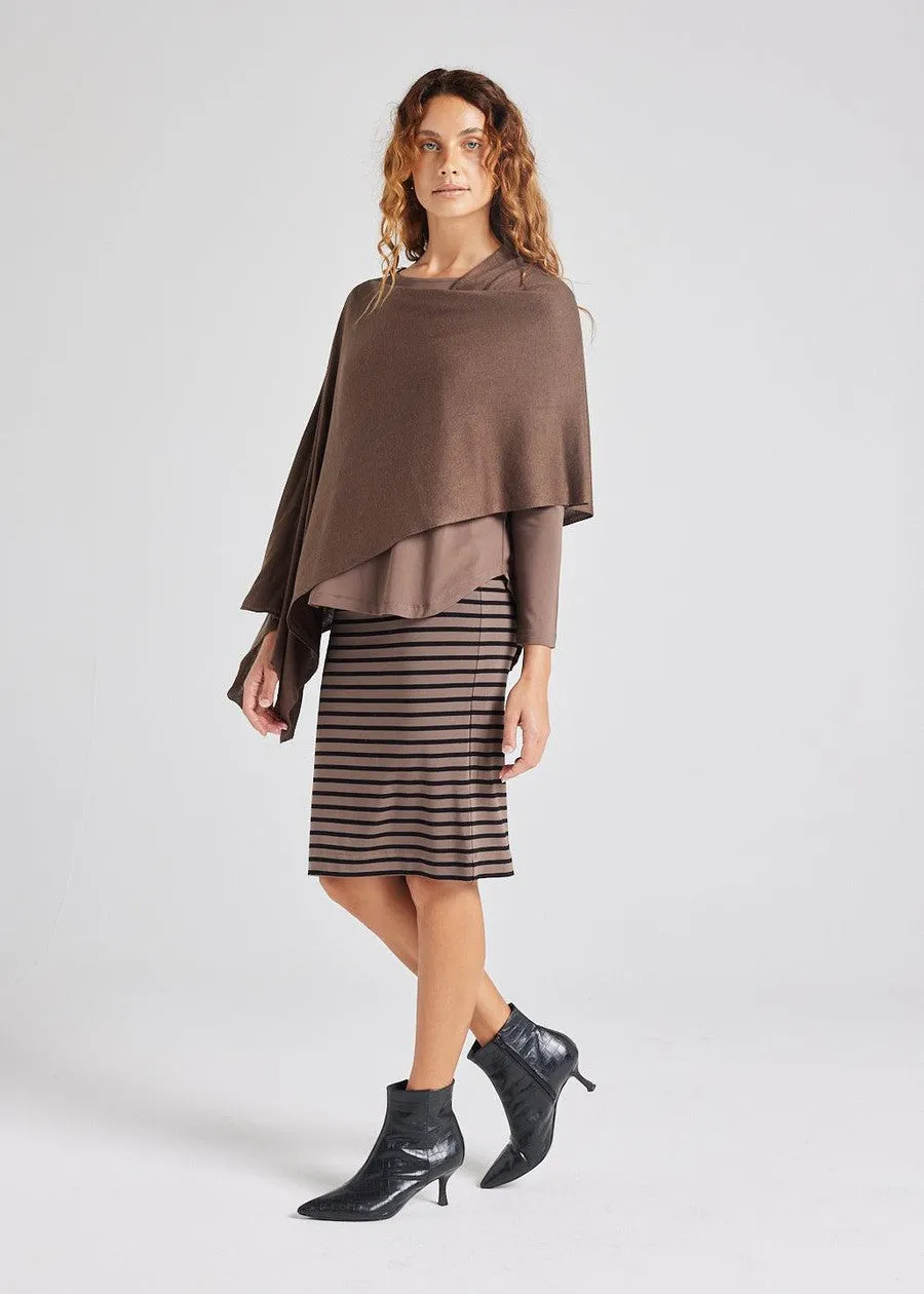 Carrie Cashmere/Bamboo Poncho - Chocolate