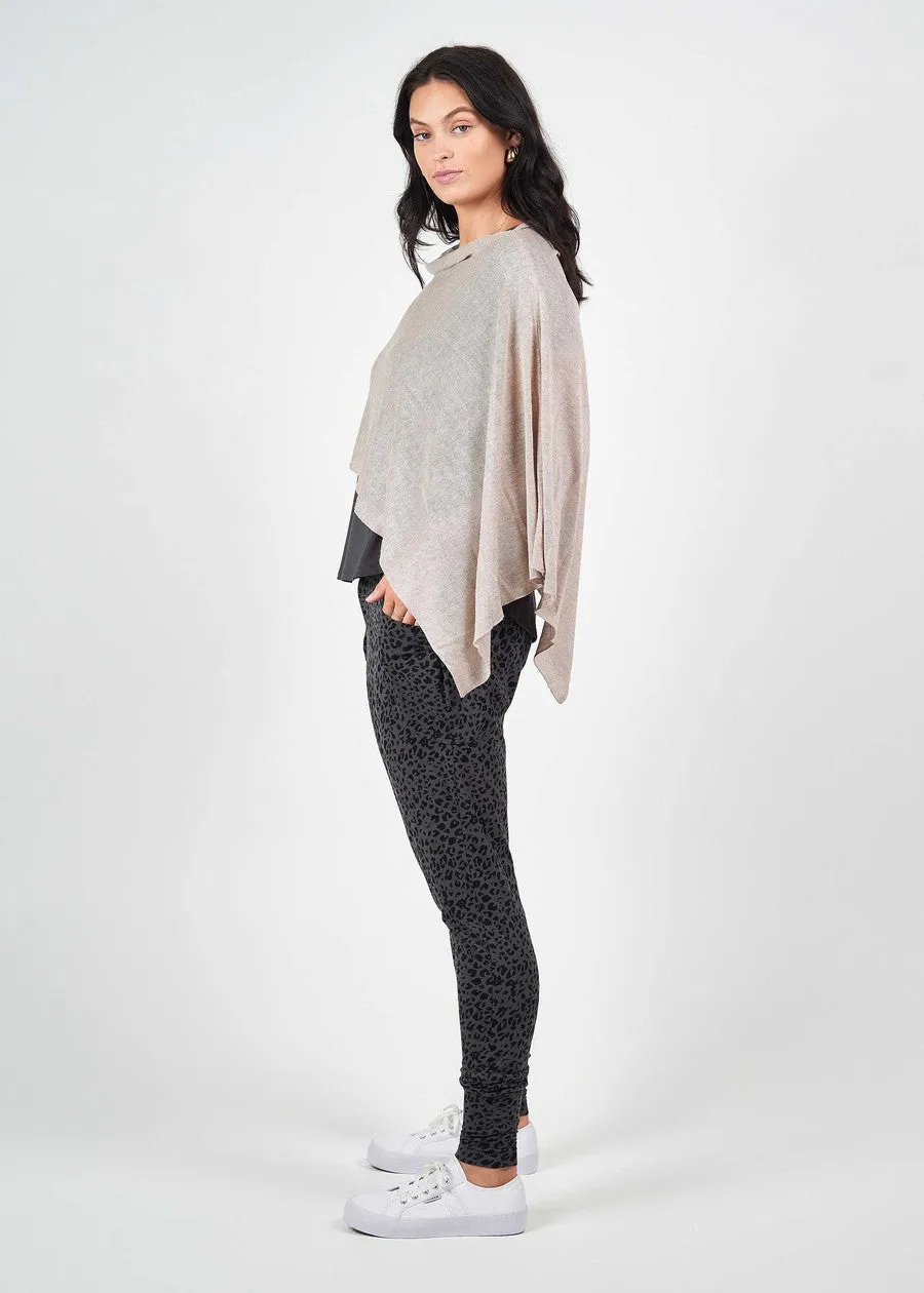 Carrie Cashmere/Bamboo Poncho - Linen