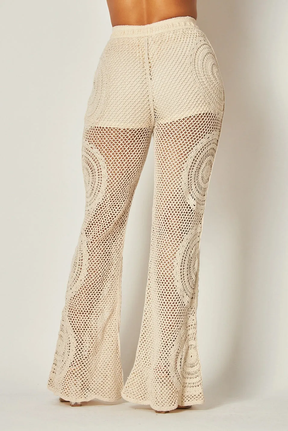 Catch A Wave Crochet Knit High Rise Pants