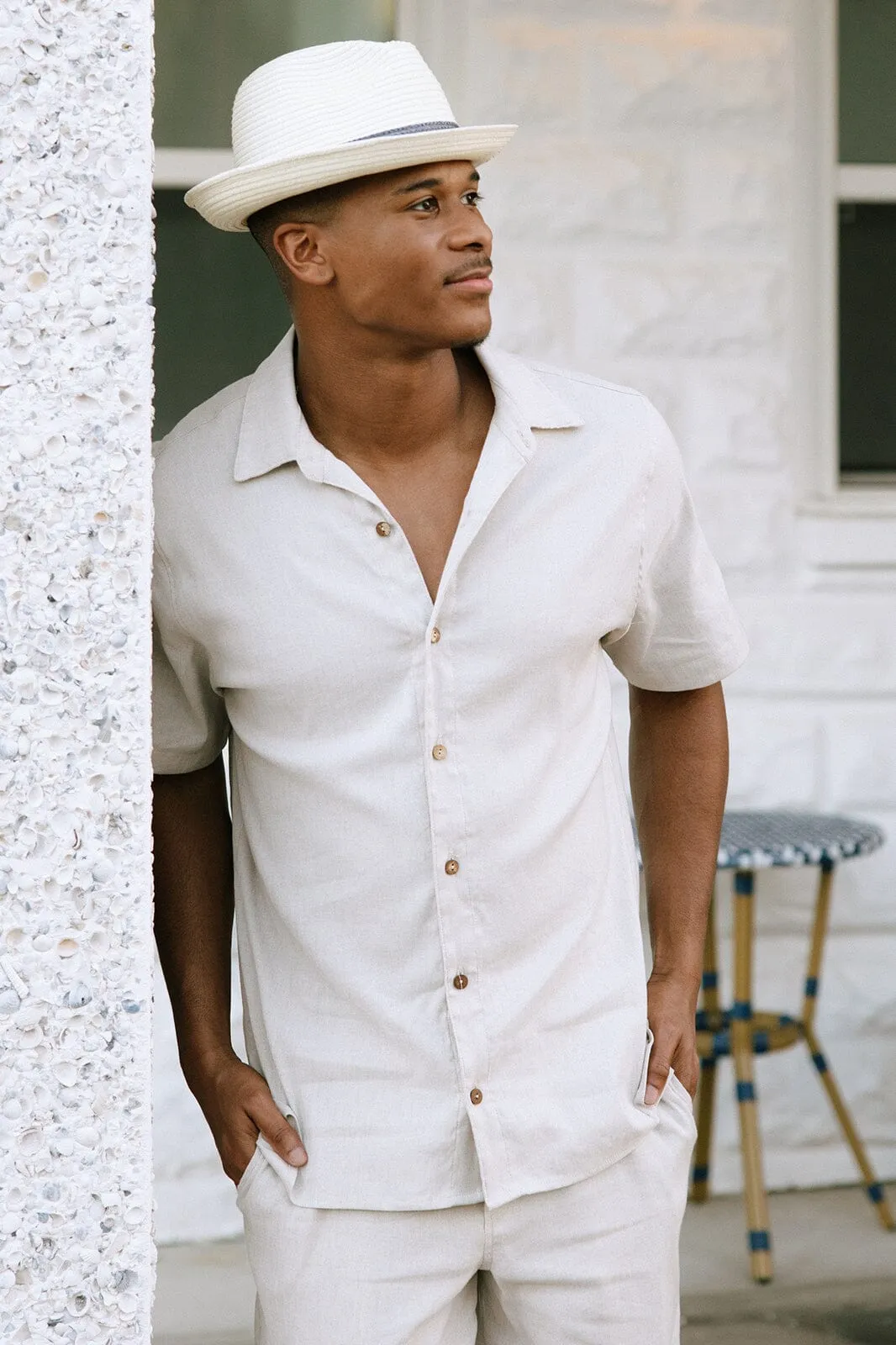 CHARLES LINEN CAMP SHIRT