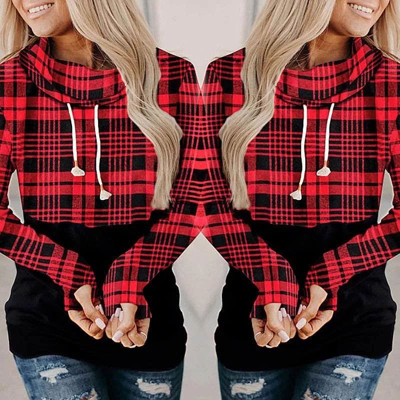 Checked Coat With Hood And Lace Up Padded Sweatshirt