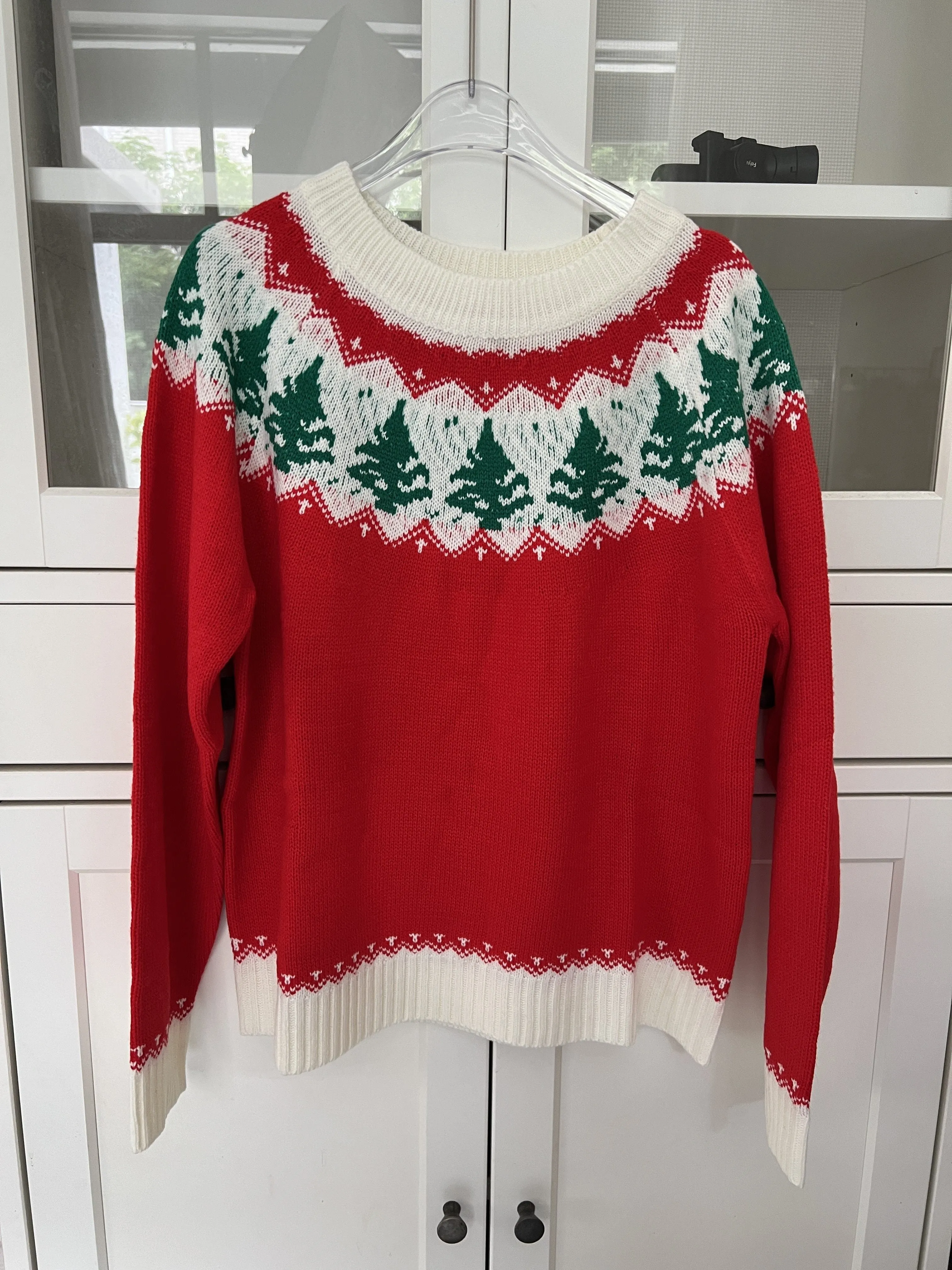 Chic Christmas Tree Knit Sweater for Women - Cozy Long Sleeve, Crew Neck Pullover | Elegant & Versatile | Perfect for Casual Wear, Dates, Parties & Business Occasions, for Christmas, Winter, Autumn, Spring